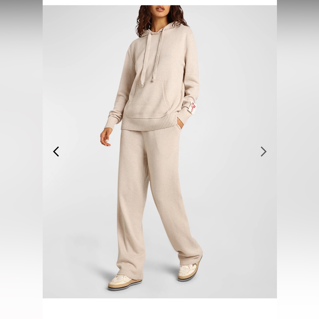 Golden Goose Golden Cashmere-Wool Knit Wide-Leg Jogging Pants
